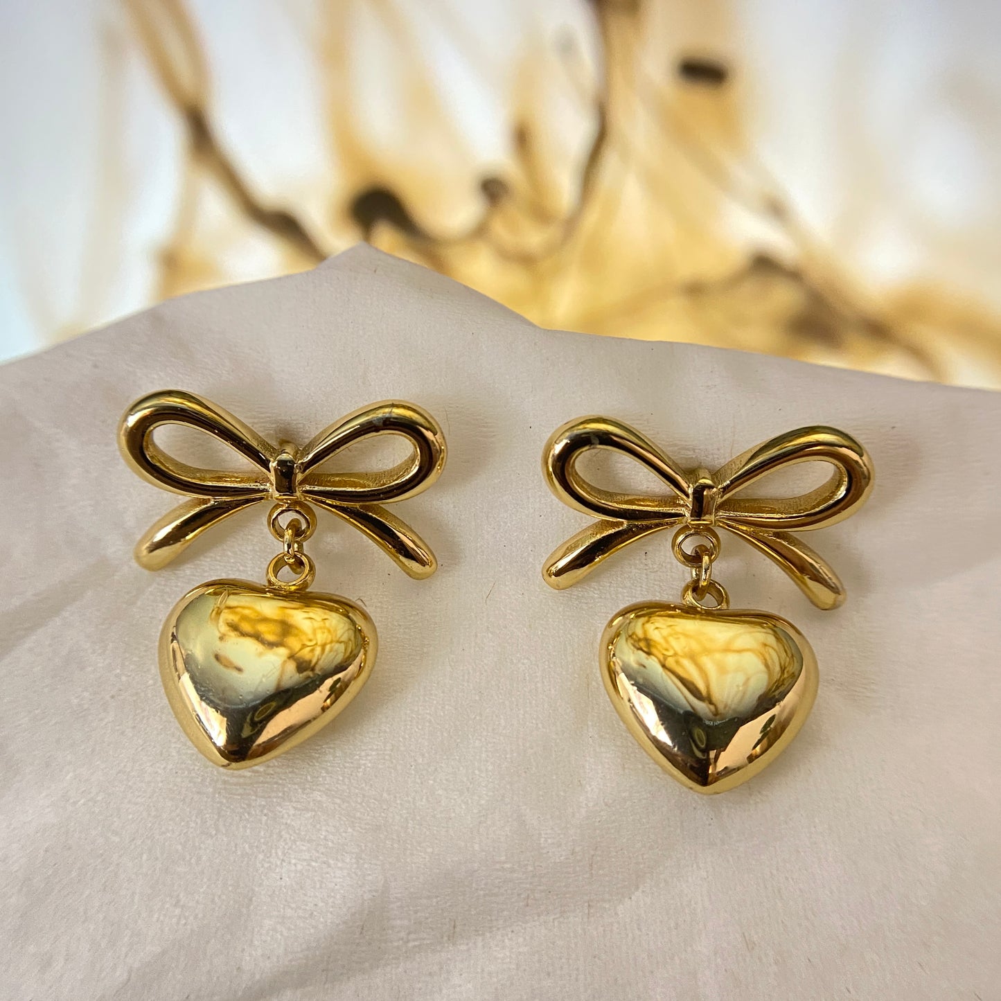 Bow Heart Earrings