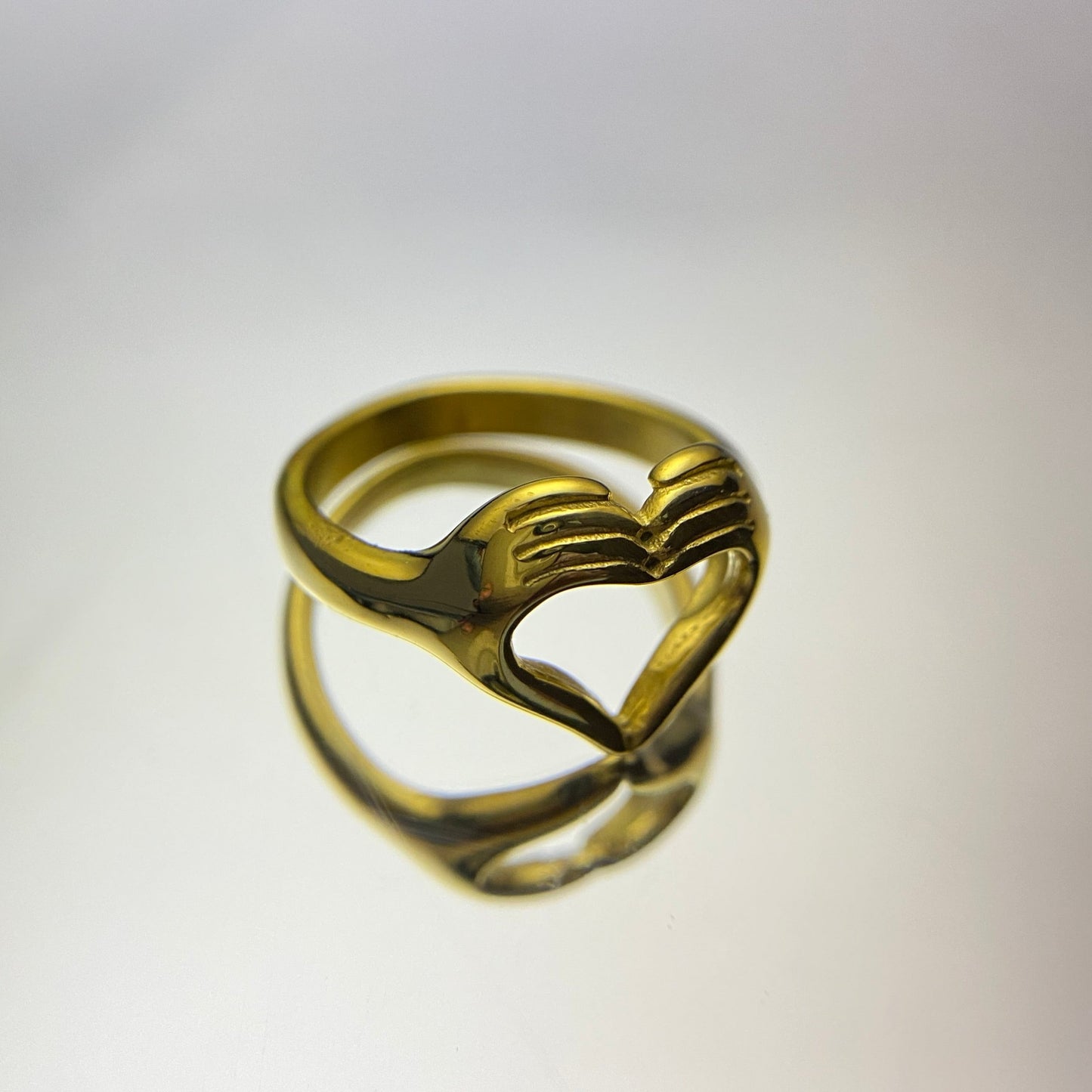 Side View of Heart Hug Ring