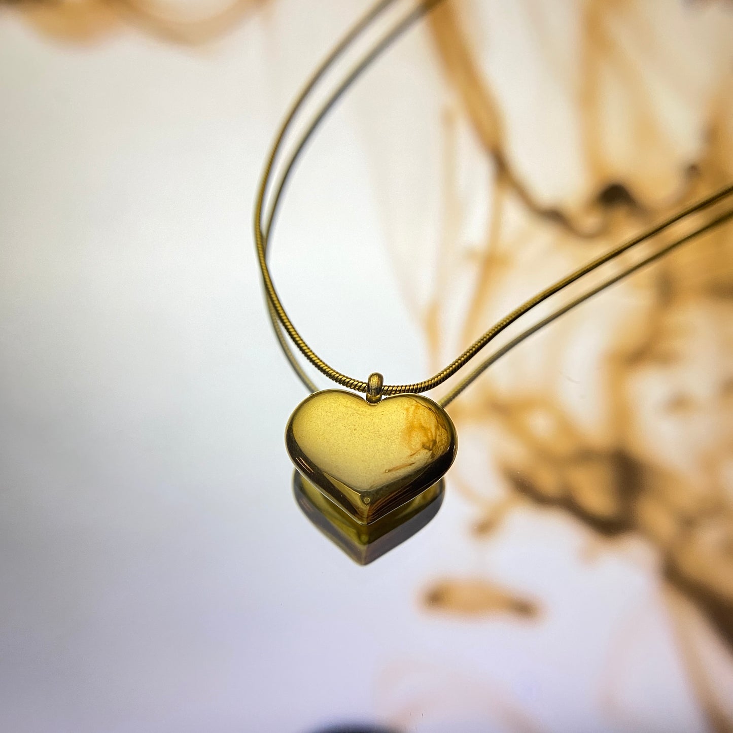 Front view of Heart of Gold Necklace