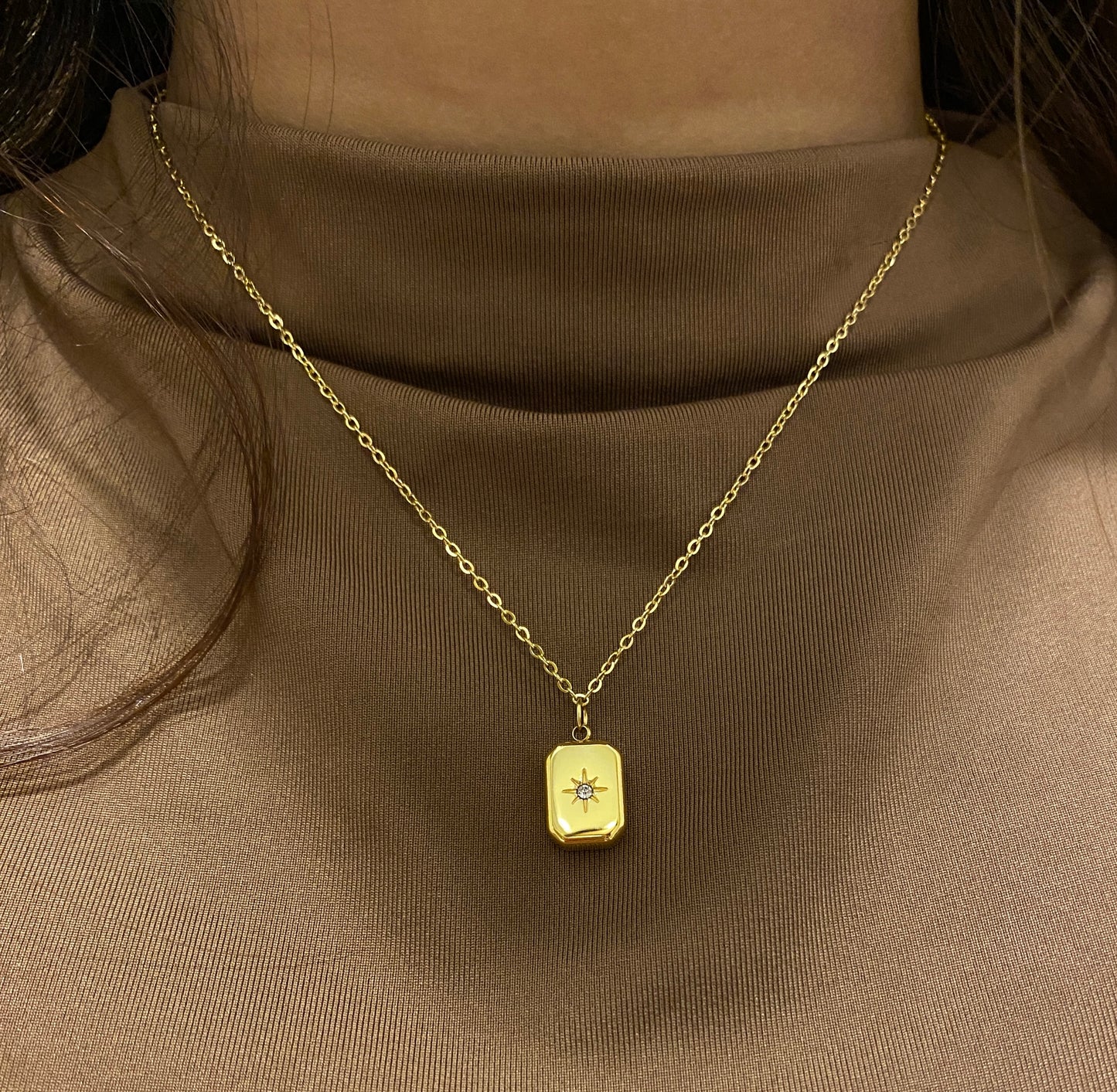 Neck view of Lumina Necklace
