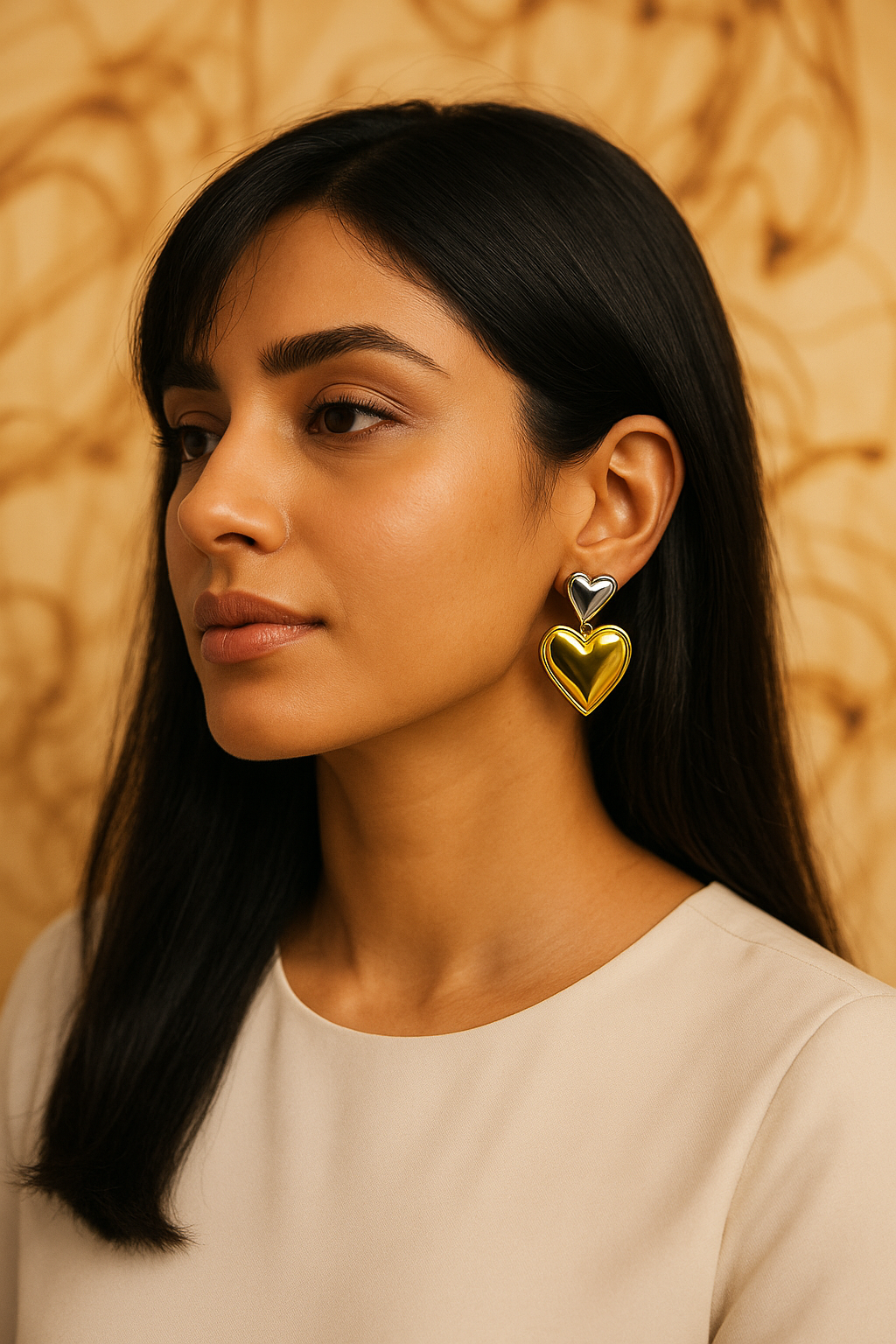 Double Heart Earring
