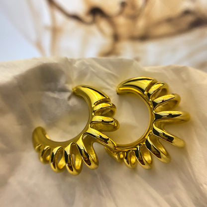 Golden Croissant Hoops