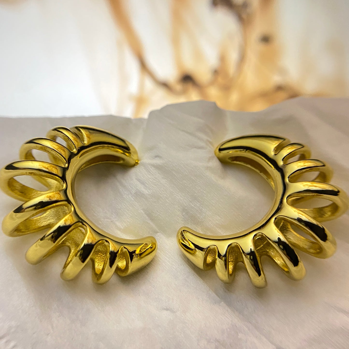 Golden Croissant Hoops