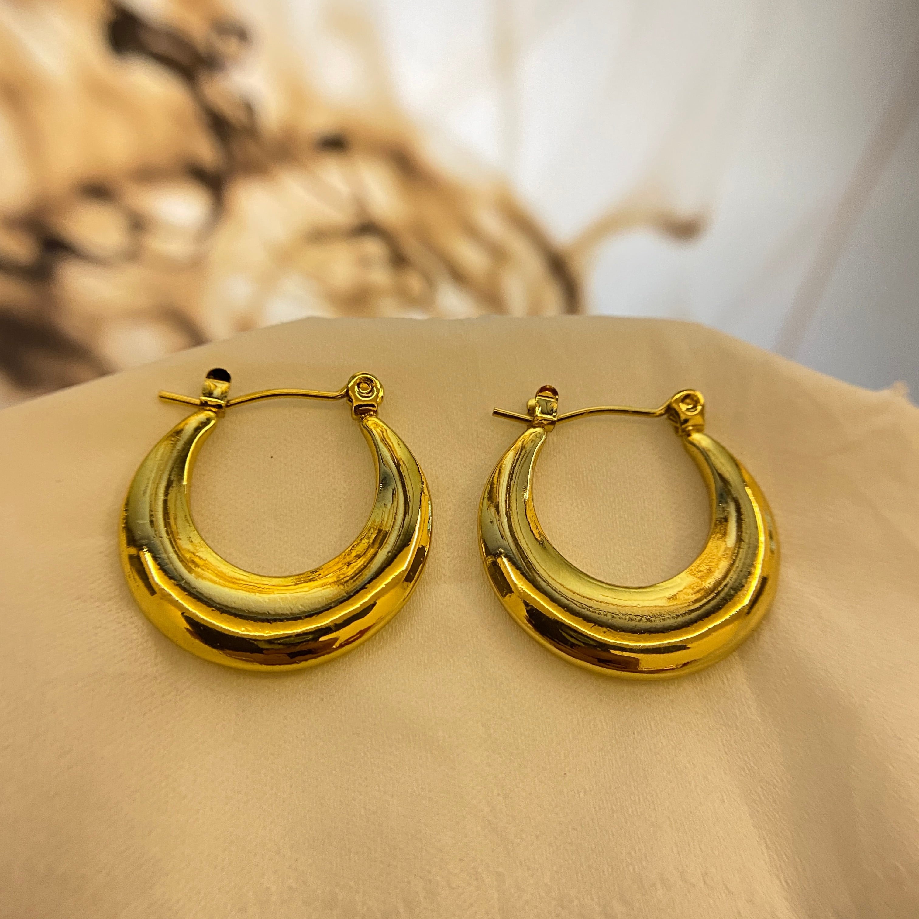 Golden Orbit Hoop Earrings