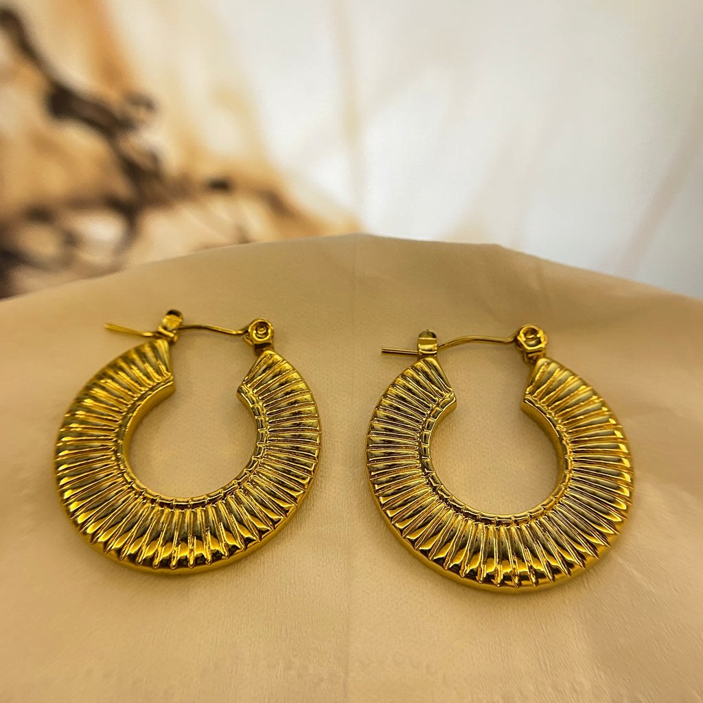 Classic Ridge Hoop Earrings