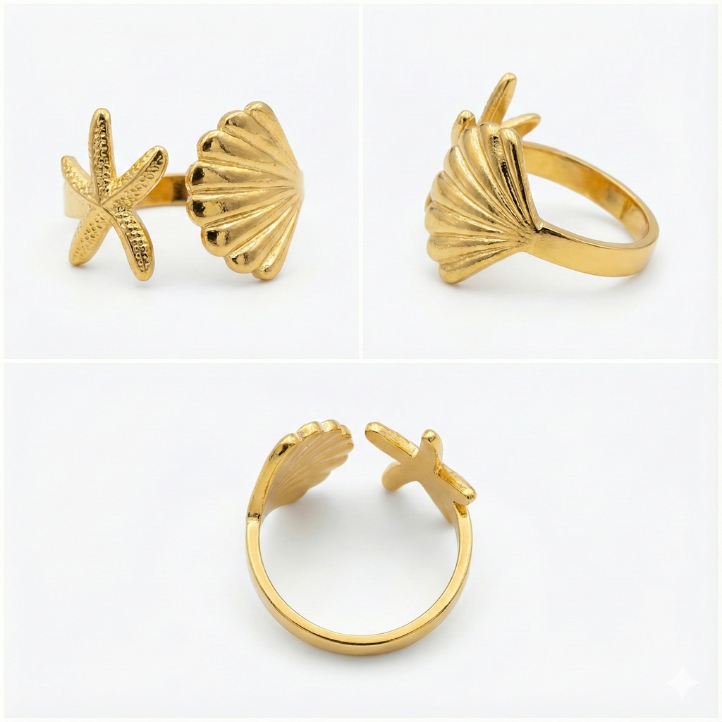 Starfish Shell Ring